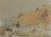 J.M.W. Turner river scene with steamboat oil painting